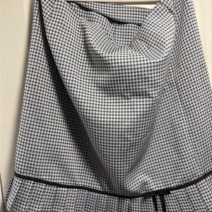Elegant Black and White Gingham A-Line Skirt